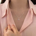 Sterling Silver Zircon Cross Necklace - Image 3