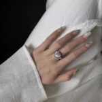 Ultra-Sparkling Heart-Shaped Zirconia V-Cut Crown Zirconia Ring - Image 4