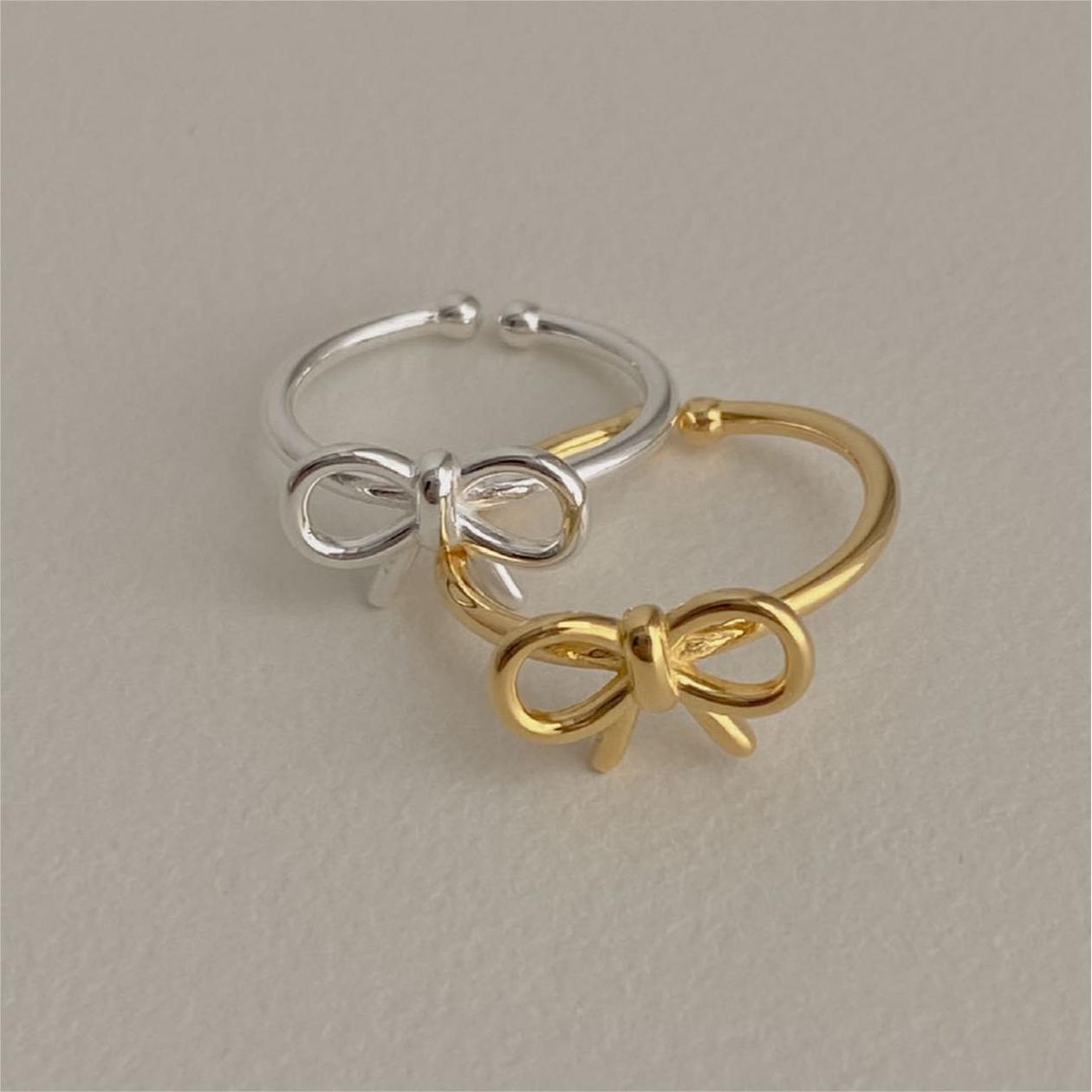 O1CN01WoFyzn1K9SrbsOtN5_!!3066791121-0-cib S925 Sterling Silver Bow Ring - Image 1