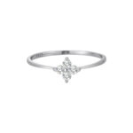 Sterling Silver 925 18K Gold-Plated Four-Leaf Clover Zirconia Ring - Image 2