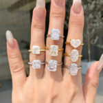 925 sterling silver 8A ice flower cut zirconia setting ring