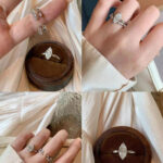 s925 High-quality rectangular ring with cultured pearl stone crafted from sterling silver - Image 2