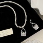 Pearl Flower Basket Pendant Necklace