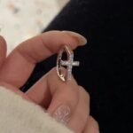 S925 Silver Cross Ring with Full Diamond Setting - Image 6