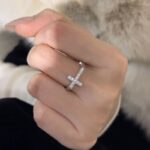 S925 Silver Cross Ring with Full Diamond Setting - Image 2