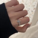 S925 Silver Cross Ring with Full Diamond Setting - Image 5
